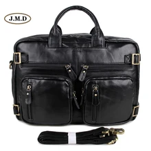 Augus, настоящая винтажная кожа, уникальный стиль, специальный черный мужской портфель, много-компарат, Мужская Дизайнерская Сумка для ноутбука, сумка на плечо 7026A