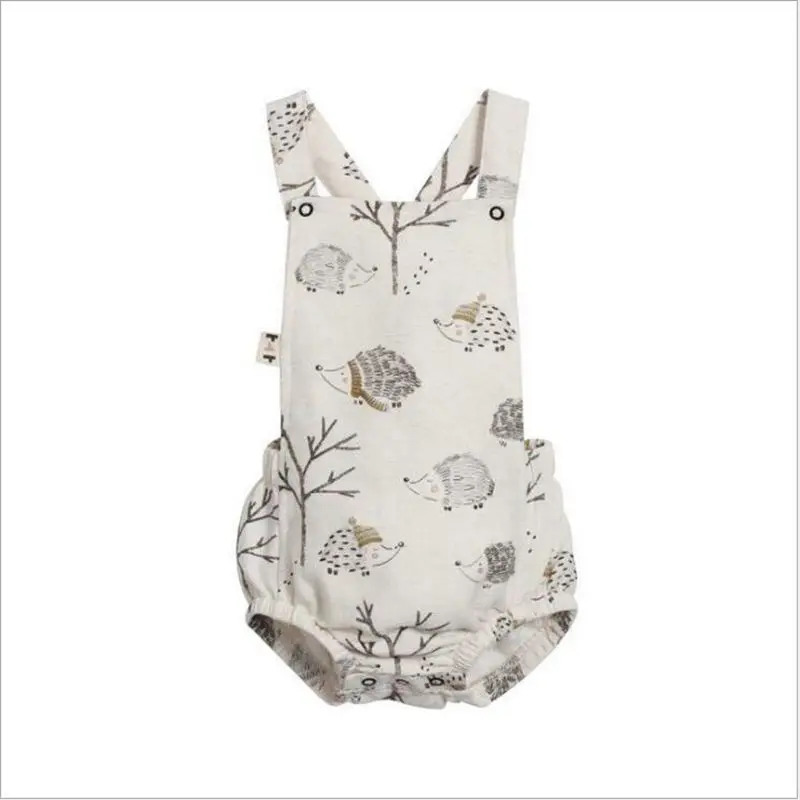 

2018 Ins New Baby Powder New Baby Conjoined Clothes Baby Clothes Body Little Hedgehog Print Climb Suit