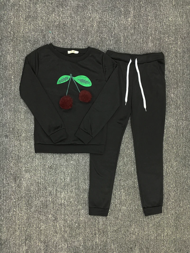Женский спортивный костюм Cherry cute Suit Set 2020 из двух предметов в спортивном стиле