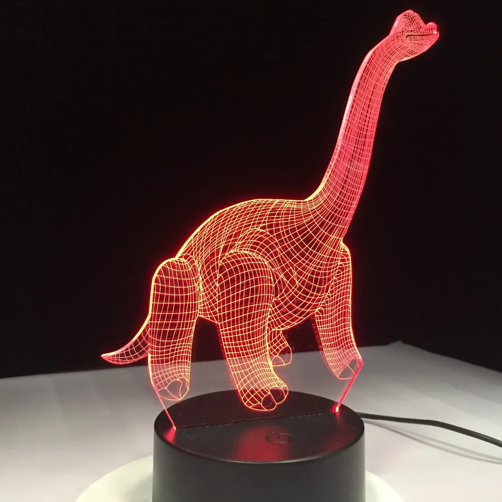 Динозавр Новинка лампада животного 3D светильник светодиодный Красочные атмосфера сенсорный Сенсор ночник акриловые фигура гравюры творческих гифы