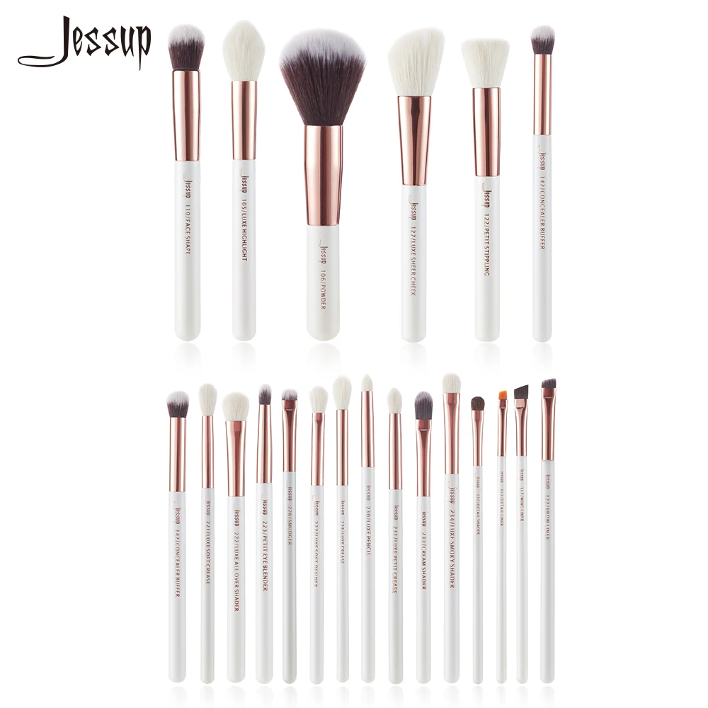 Jessup Pearl White/Rose Gold Makeup brushes set Beauty kits Make up