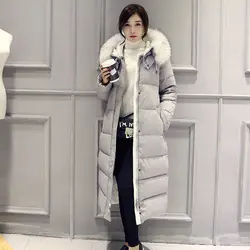Smiao 2018 зимнее женское пальто женское тонкое длинное пальто мех теплый зимний пуховик женский плюс размер толстый 50% пуховик