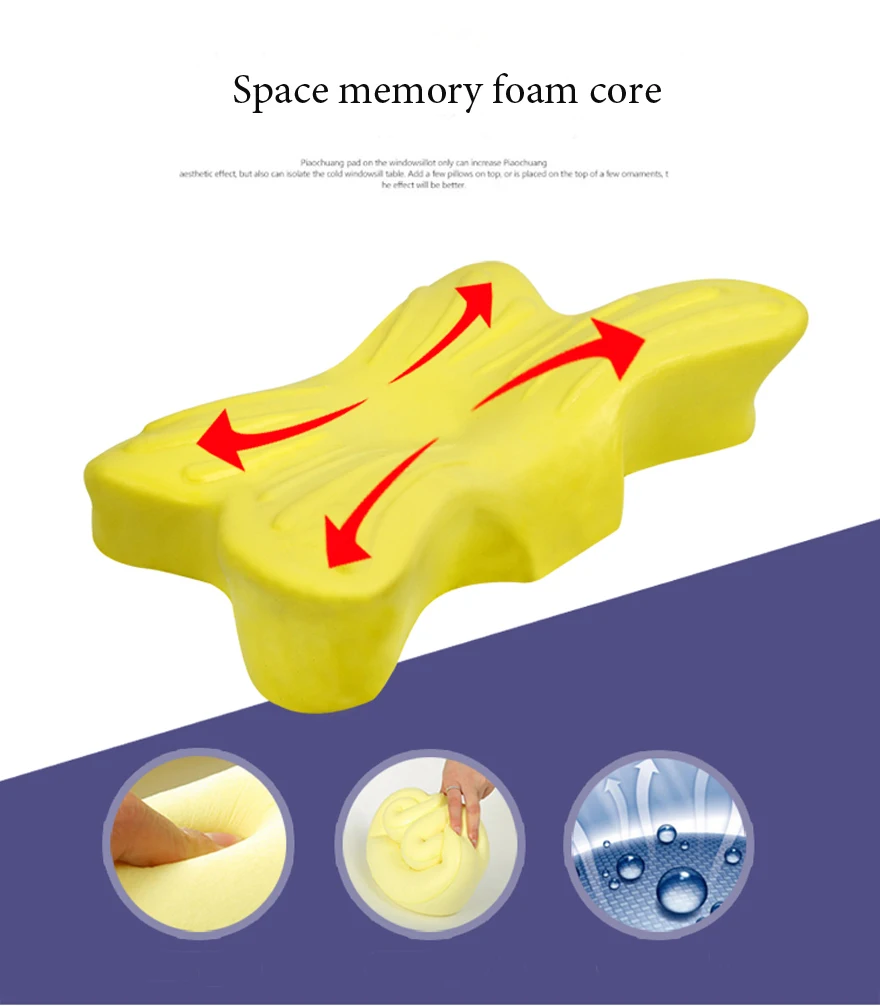 Постельные принадлежности в форме бабочки, подушки с эффектом памяти, ортопедические шейные подушки для шеи, забота о здоровье, медленный отскок, подушки для сна