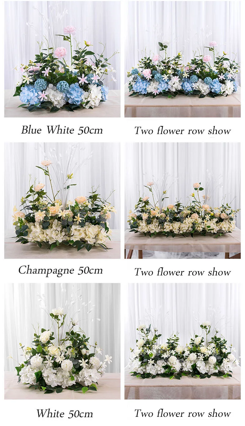 Flone Artificial Silk Hydrangea Rose Flower Row Wedding Road Lead T Station Stage DIY Background Art Home Decoration Accessories (10)