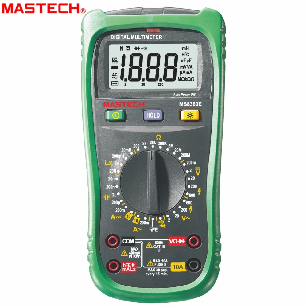 

MASTECH MS8360E Digital Multimeter DMM Inductance Capacitor hFE tester comprobadores multimetros (upgraded MS8260E)