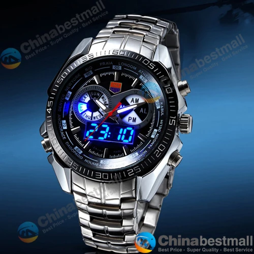 TVG Brand Luxury Stainless Steel Clock Digital Sports LED Watches Men 30M Dual Movements Waterproof Watches Relogio Masculino images - 6