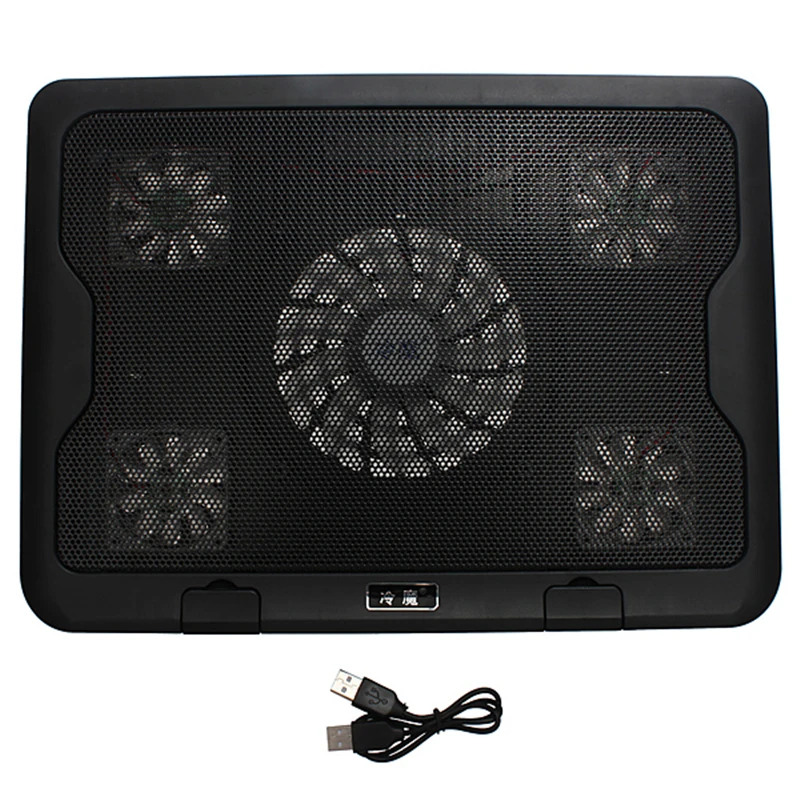 5 Fans LED USB Cooling Adjustable Pad For Laptop Notebook 7-17inch Stand Pad for Laptop PC Usb Cooler For Notebook +USB Cord