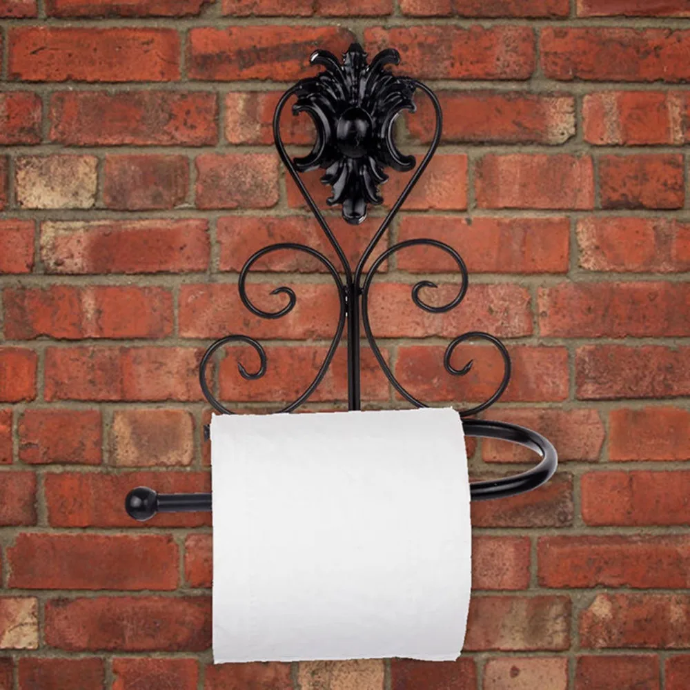 Высокое качество, винтажный черный железный держатель для туалетной бумаги, настенный держатель для ванной комнаты, держатель для туалетной бумаги