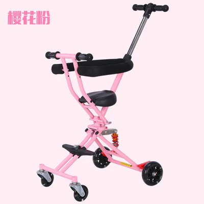 Портативный складной bebe micr trike xl мини-тележка трехколесный велосипед 1-6 детские прогулочные вагоны детские тележки светильник скутер корзина - Цвет: Shock absorption gif