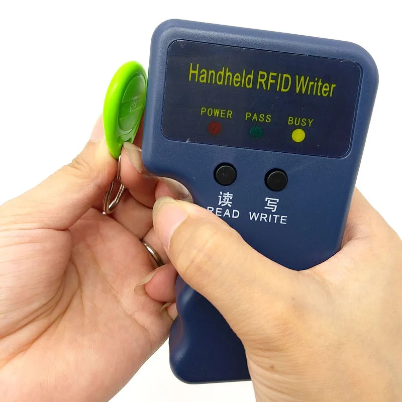 Handheld 125KHz EM4100 RFID Copier Writer Duplicator Programmer Reader+ EM4305 T5577 Rewritable RFID Tag Keyfobs