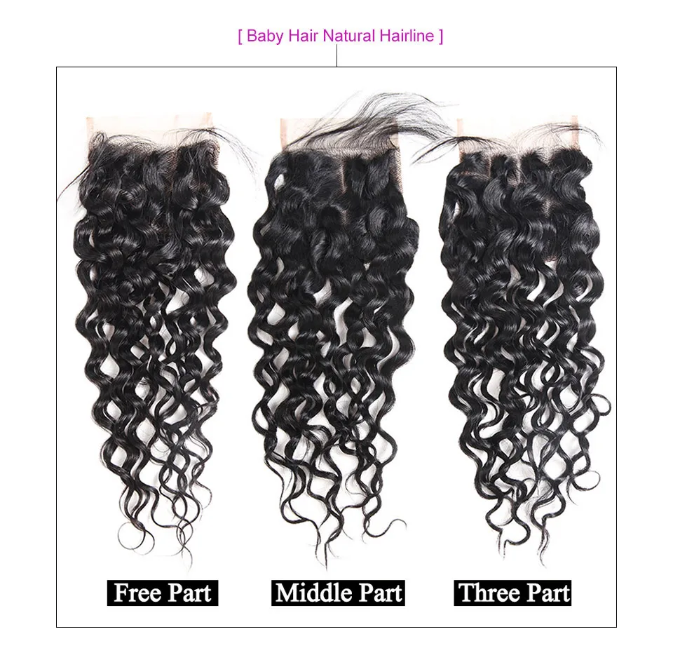 Allove Water Wave Hair Bundles With Closure (7)
