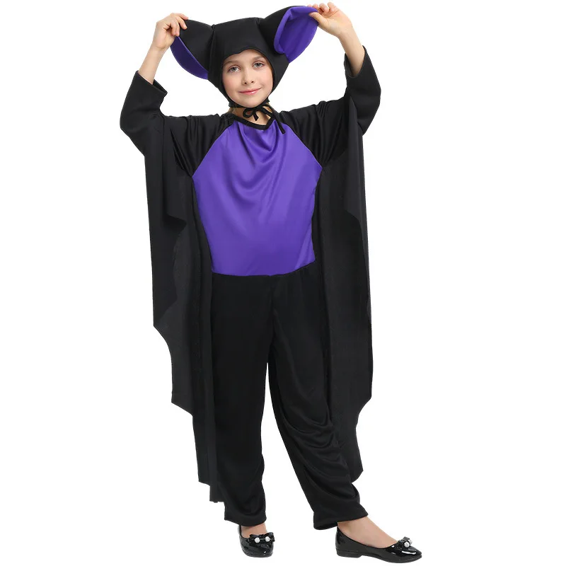 

Funny Halloween Batman Cosplay Clothing for Kids Adult Clothes School Stage Drama Bat Dress Kids Gifts Party Dress jumpsuit
