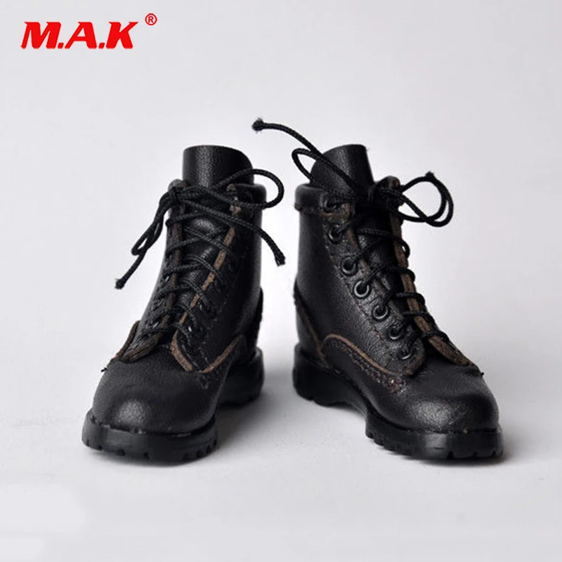 1//6 VSTOYS 19XG43A Black Female Leather Zipper Boots Hollow Shoes Model Toy