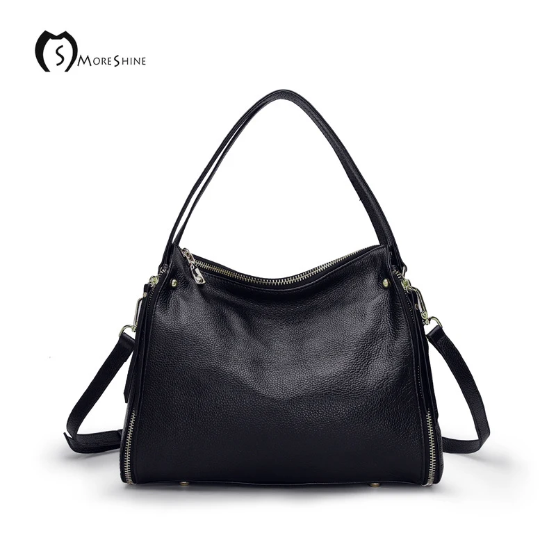 

SMORESHINE Brand genuine leather women shoulder bags Female fashion zipper design crossbody bag women's cow leather handbag tote