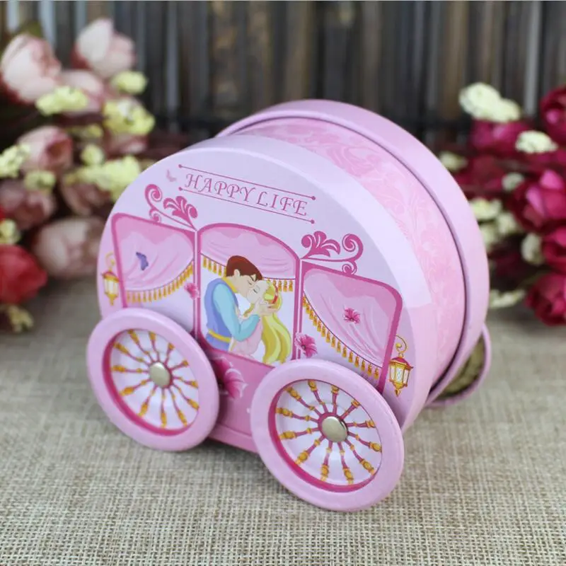 4PCS/lot Creative Fairy Tale Carriage Candy Box Gift Box Birthday Party