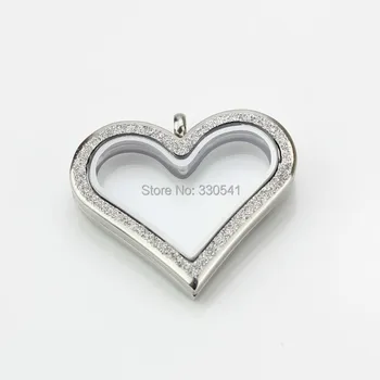 

newest design heart floating locket pendant stainless steel shine floating locket magnetic floating locket