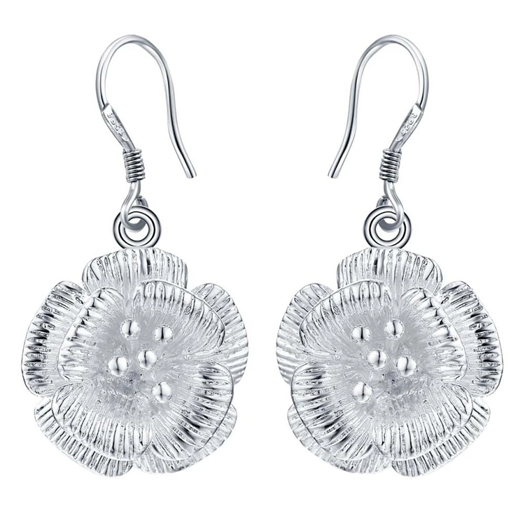 

Free shipping high quality silver plated earrings Fashion jewelry WE1014