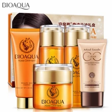 BIOAQUA Miracle Horse Oil 5 шт. увлажняющий уход за кожей набор крем для лица+ Лосьон+ Тонер+ Очищающее Средство+ CC крем+ эссенция эмульсия комплект