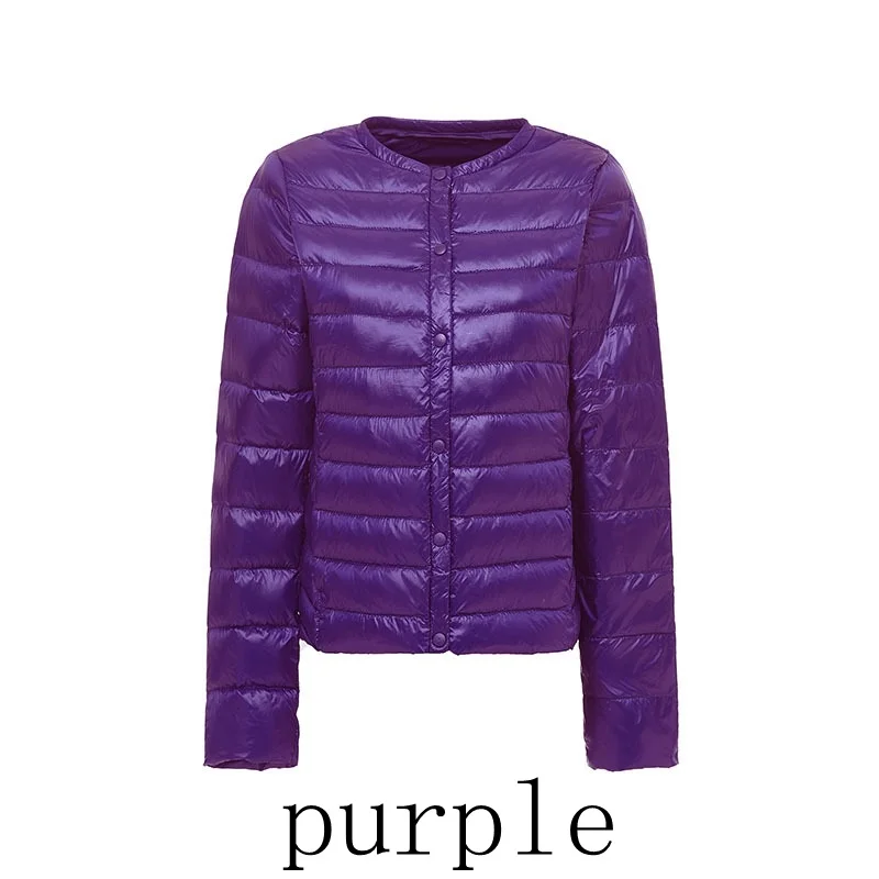 NewBang брендовый женский пуховик, портативный тонкий ультра светильник, пуховые куртки с воротником, пуховое пальто, пуховый светильник - Цвет: purple