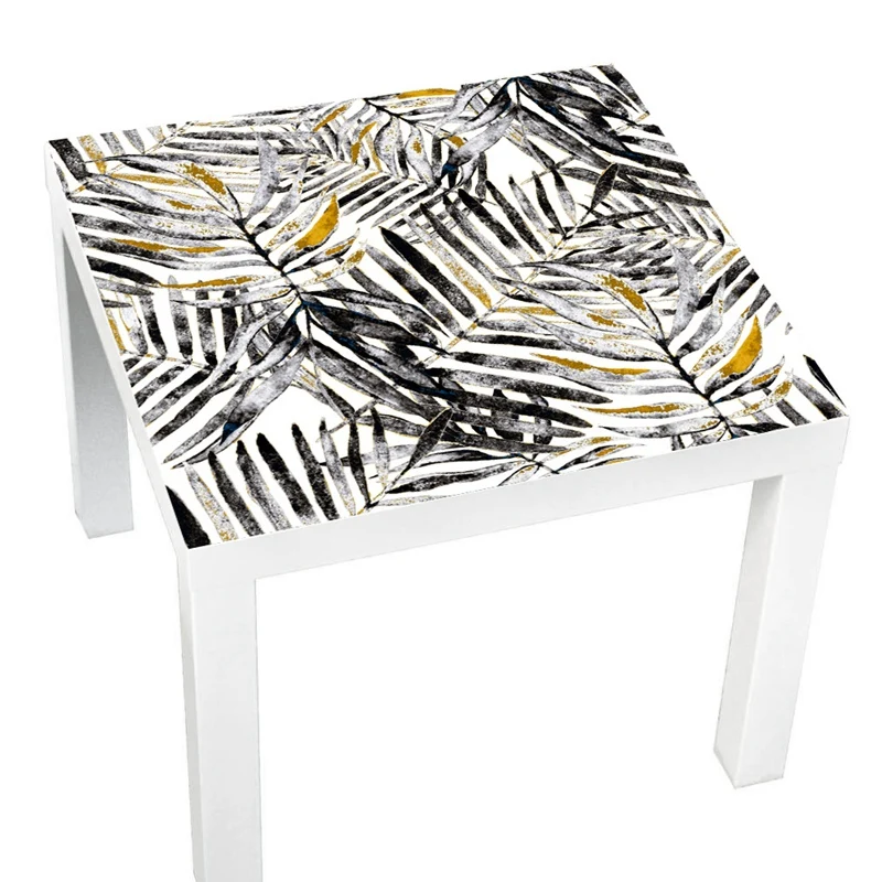 

TOP!-Table Cloth Watercolor Tropical Pattern Diy Pvc Waterproof Wall Art Decals Black Desk Tops Home Furniture Wallpaper