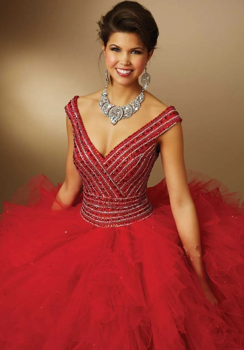 Tranvía raya compensar Sexy cuello en V con cuentas vestidos del Quinceanera rojo tul Vestido 15  Anos Longo barato Red Ball vestidos Vestido De 15 Anos Vermelho|red  quinceanera dresses|quinceanera dressesvestidos de 15 - AliExpress