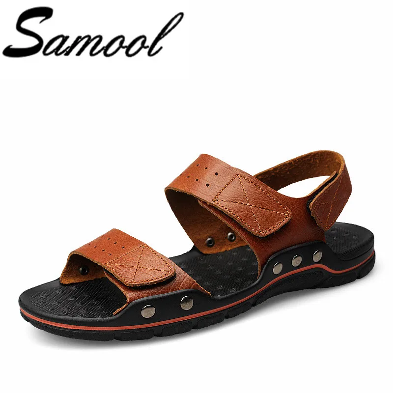 

men sandals summer genuine leather cowhide men shoes outdoor casual shoes sandals sandalias hombre flip flops shoes men wx5