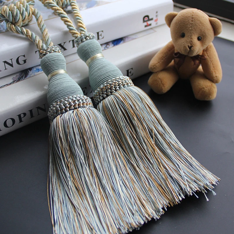 

Window 1 Pair Curtain Tie Back Tassel Ropes Knit Fixation Tieback Holder Living Room Curtains Tying Rope Decoration Accessories