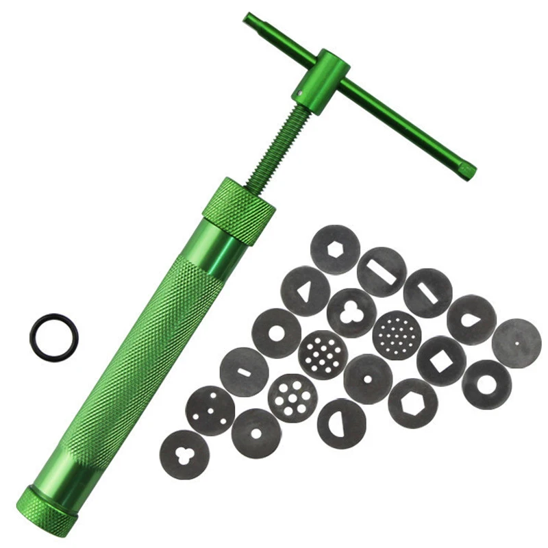 

1 Set Rotary Squeeze Sediment Traps Rotary Aluminum Squeeze Mud Gun Sugar Flower Extruder For Fondant Cream DIY Mold Tools