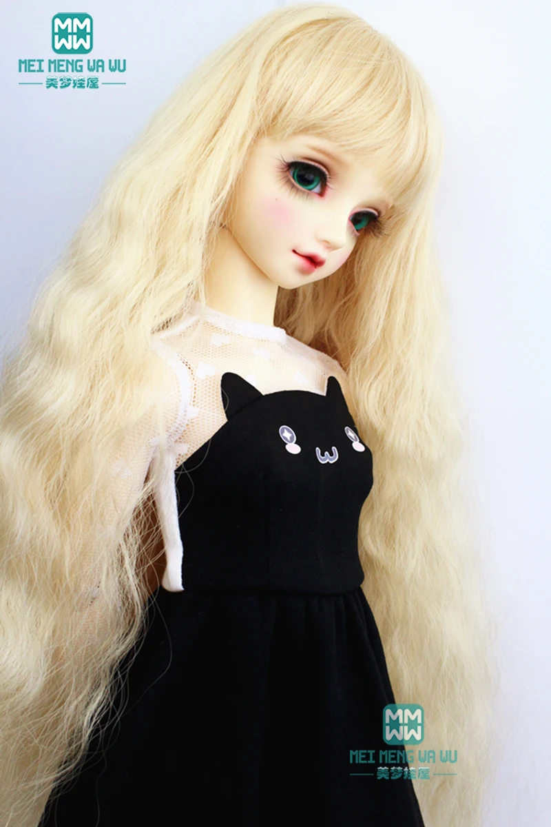 

BJD doll clothes girl dress fits 1/3 58--62cm bjd SD10 SD13 DD doll fashionable elegant black evening gown cat ear dress