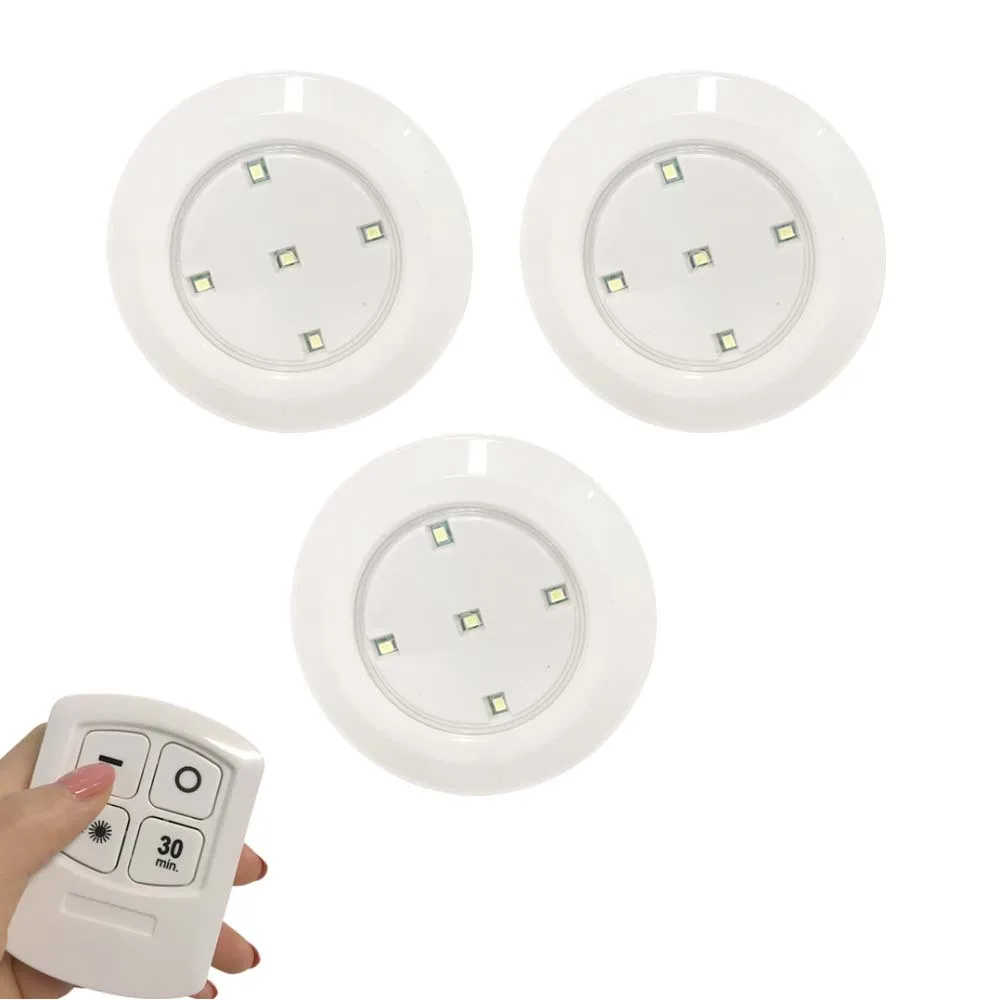 

Night Light Led Remote Control 5 LED Cabinet Light Wireless Spot Light Stick-On Anywhere Tap Night Lamps Battery Not Included