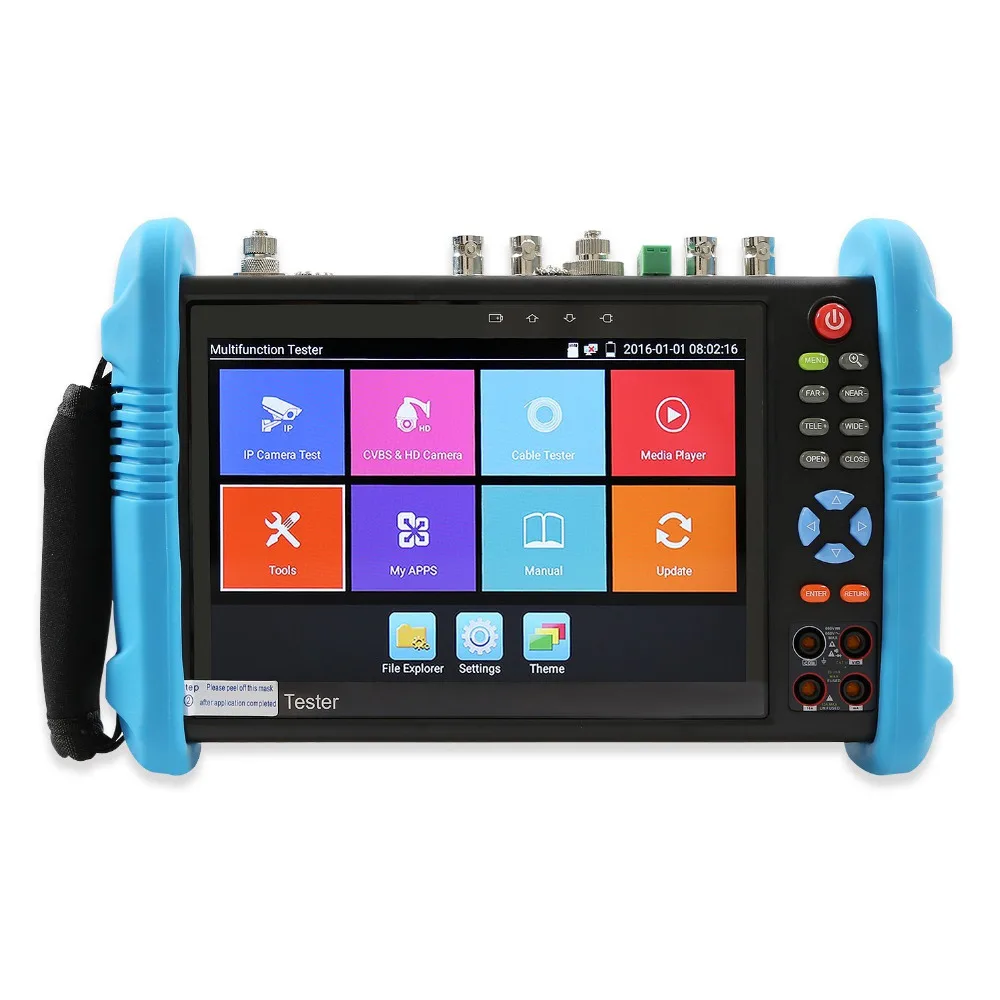 Wanglu 7 Inch 4K 6 In 1 CCTV Tester Monitor IP Analog AHD TVI CVI SDI 8MP Camera Testing Multimeter Optical Fiber TDR VFL POE