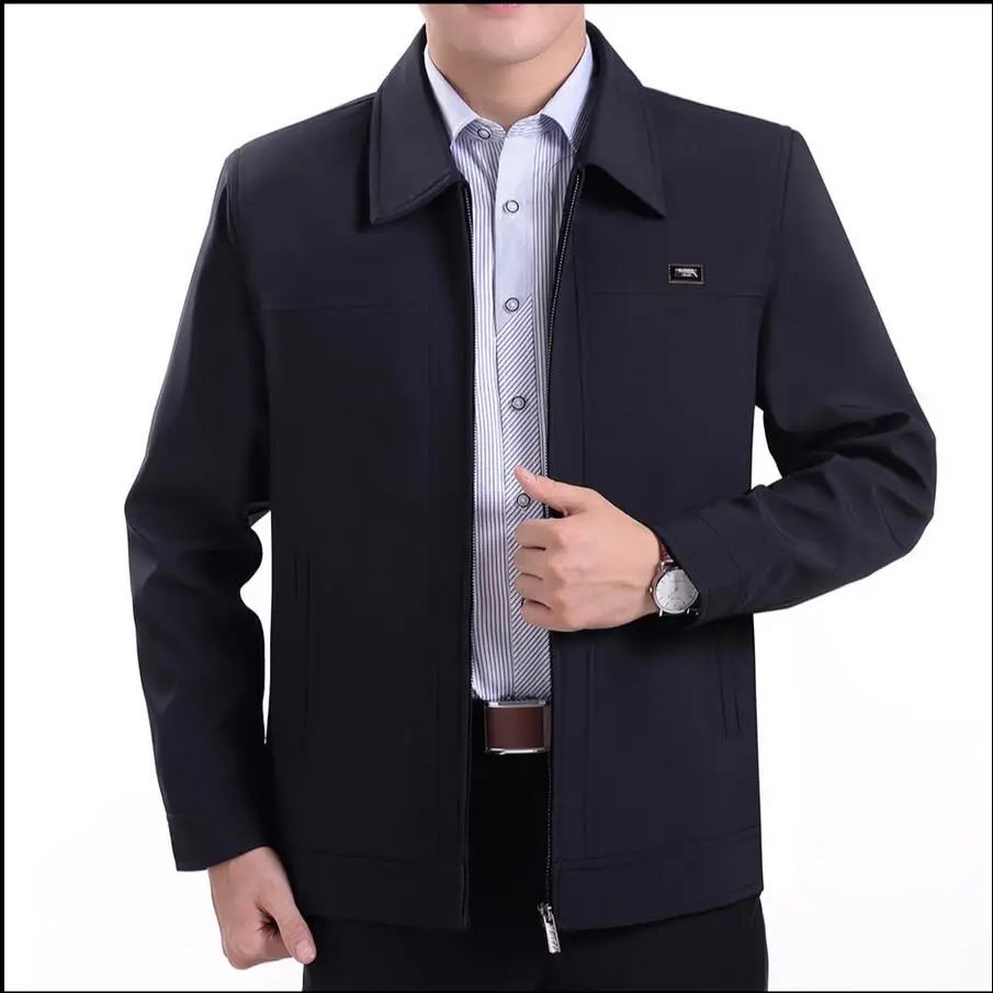 L-4xl Spring Autumn Men's Jackets Turn-down Collar Overcoat Middle-aged Man Casual Zipper Coats Male Jacket Plus Size Clothing L-4xl Spring Autumn Men's Jackets Turn-down Collar Overcoat Middle-aged Man Casual Zipper Coats Male Jacket Plus Size Clothing