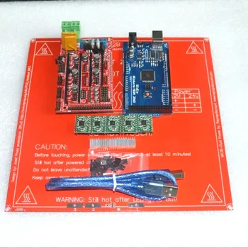 

1pcs Mega 2560 R3 for + 1pcs RAMPS 1.4 Controller+ 5pcs A4988 Stepper Driver Module+1pcs PCB Heatbed MK2B 3D Printer kit