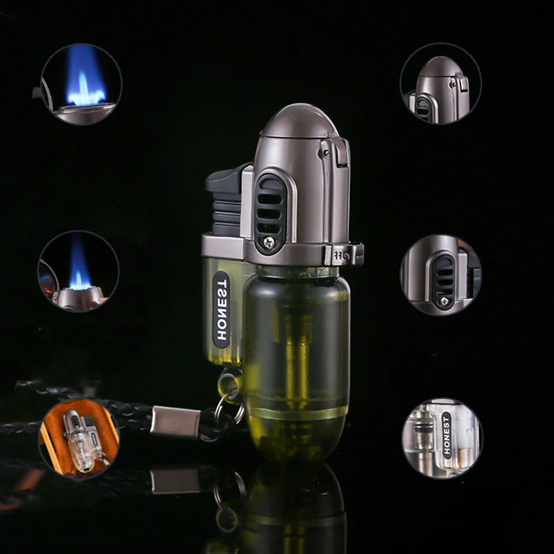 

HONEST Mini Jet Torch Lighter Inflatable Windproof Butane Gas Lighters Portable for Man