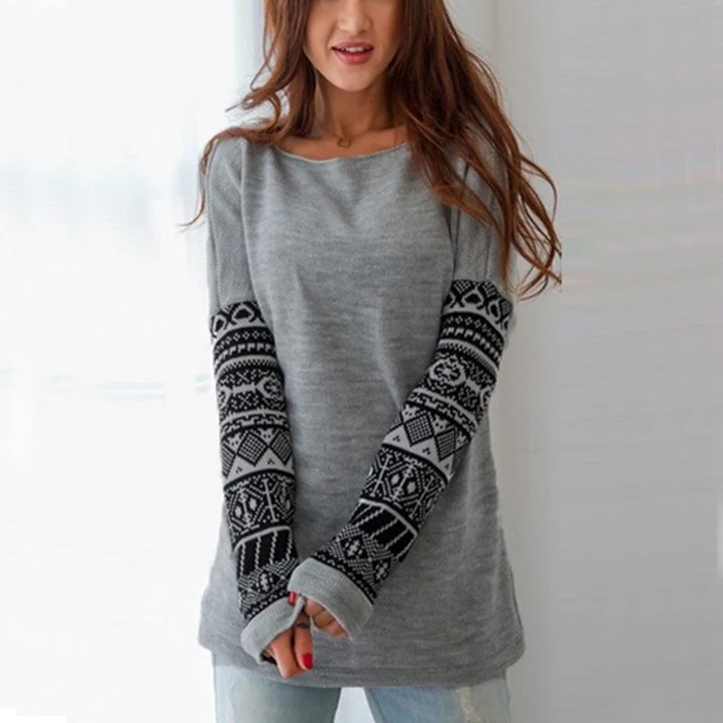 

2018 women t shirts O neck full sleeve new sexy slim printing t shirt 6317