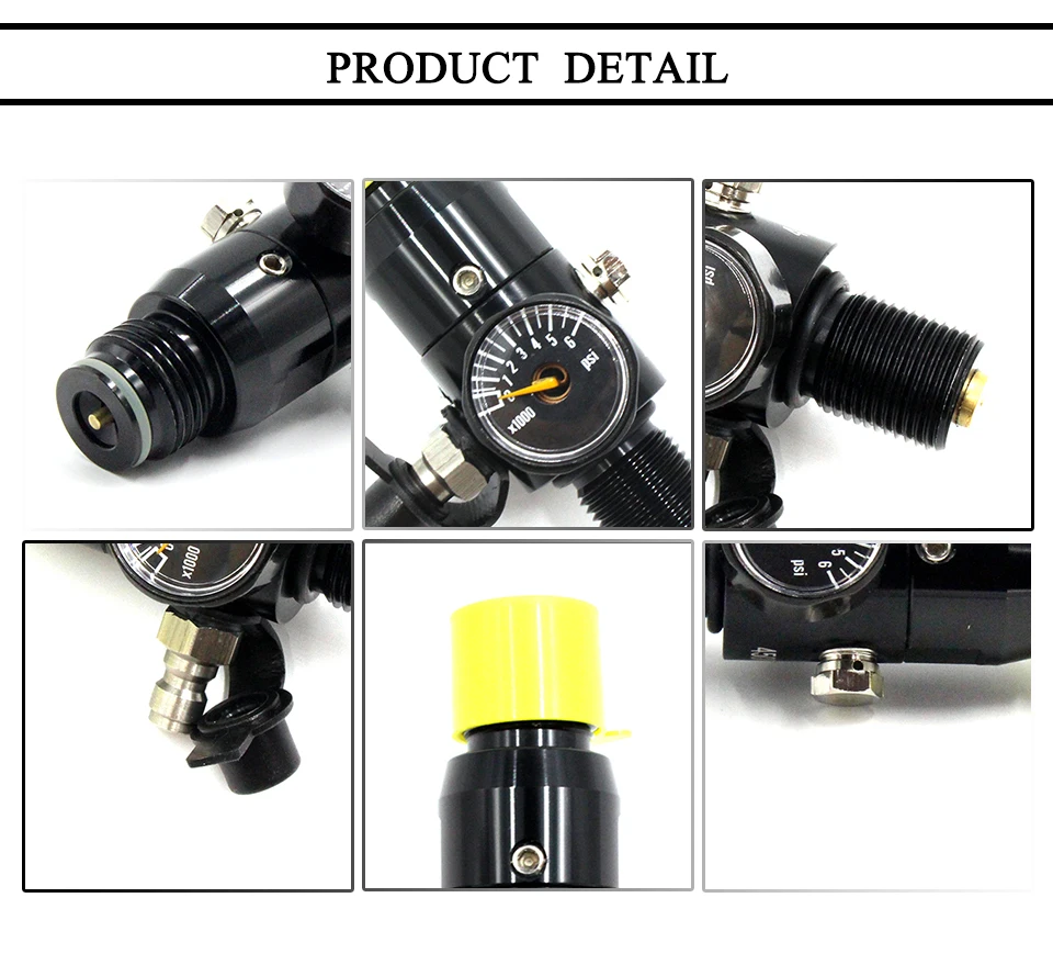 Qupb PCP Пейнтбол HPA регулятор бака клапан M18 * 1,5 тема черный REG001