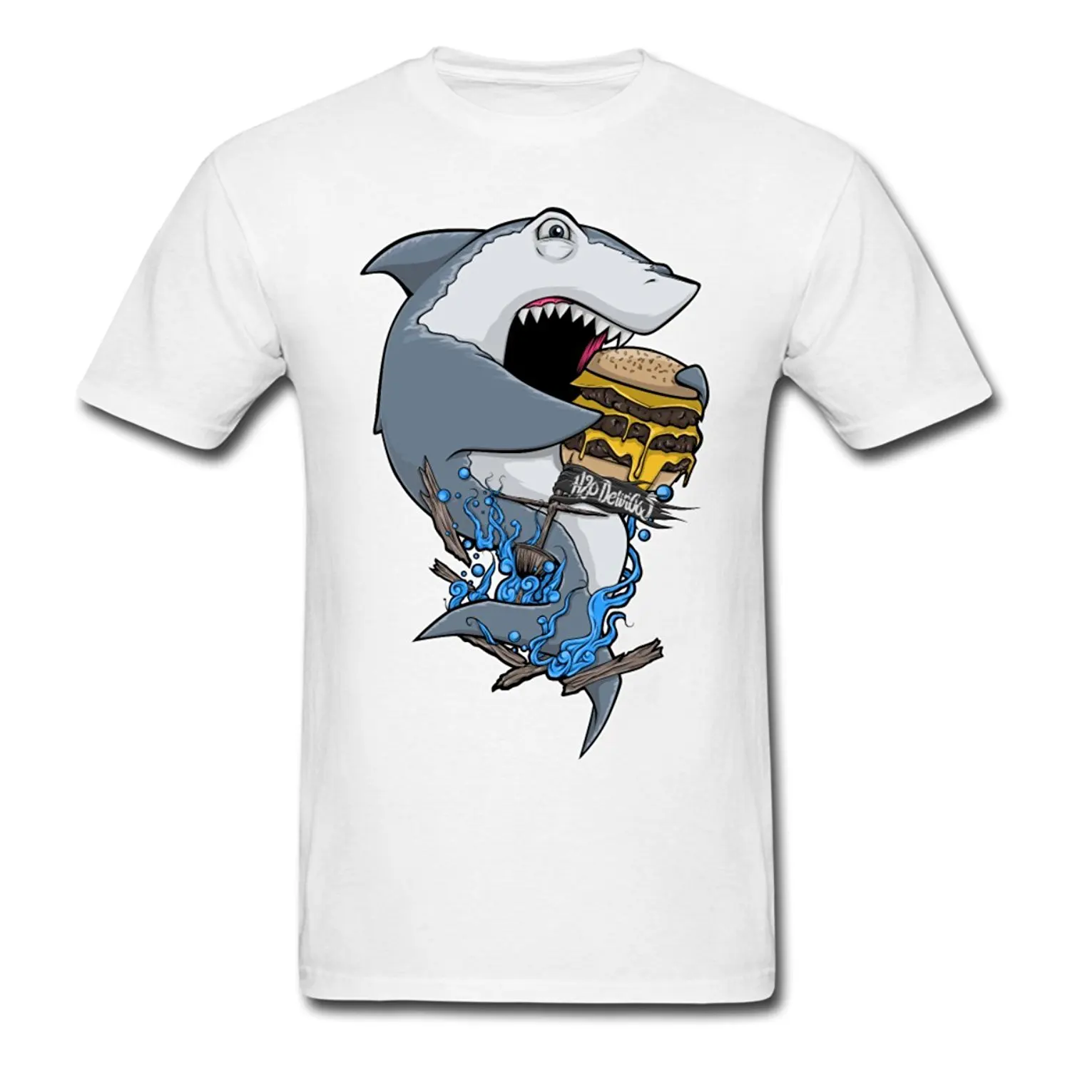 H2O Delirious Shark Men's T Shirts By Tee Shirts Men 2017 Summer Round