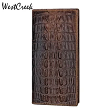 WESTCREEK Unique Design Crocodile pattern Genuine Leather Men Long Wallet Cheap by GMW004