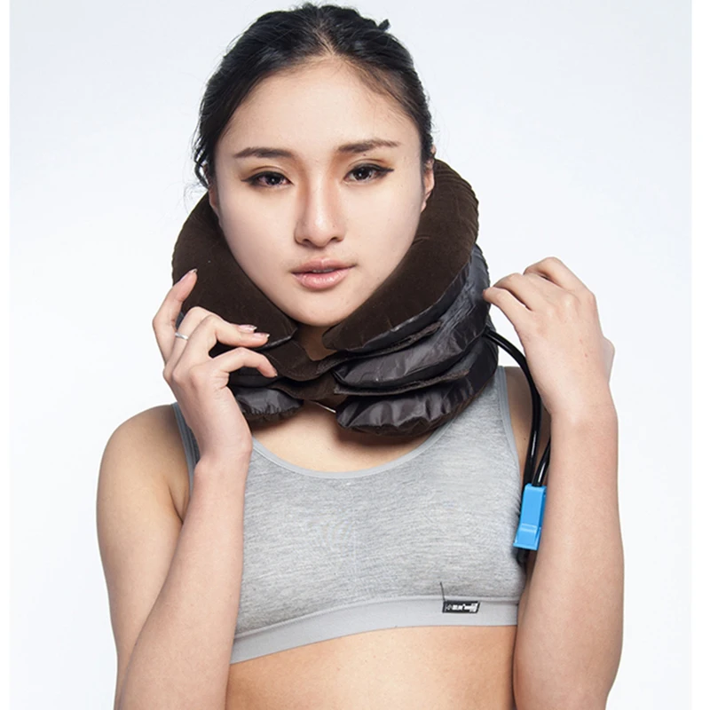 Hot!!! Cervical traction apparatus with inflatable neck neck stretcher health care toolsRelax tensions ease fatigue massage