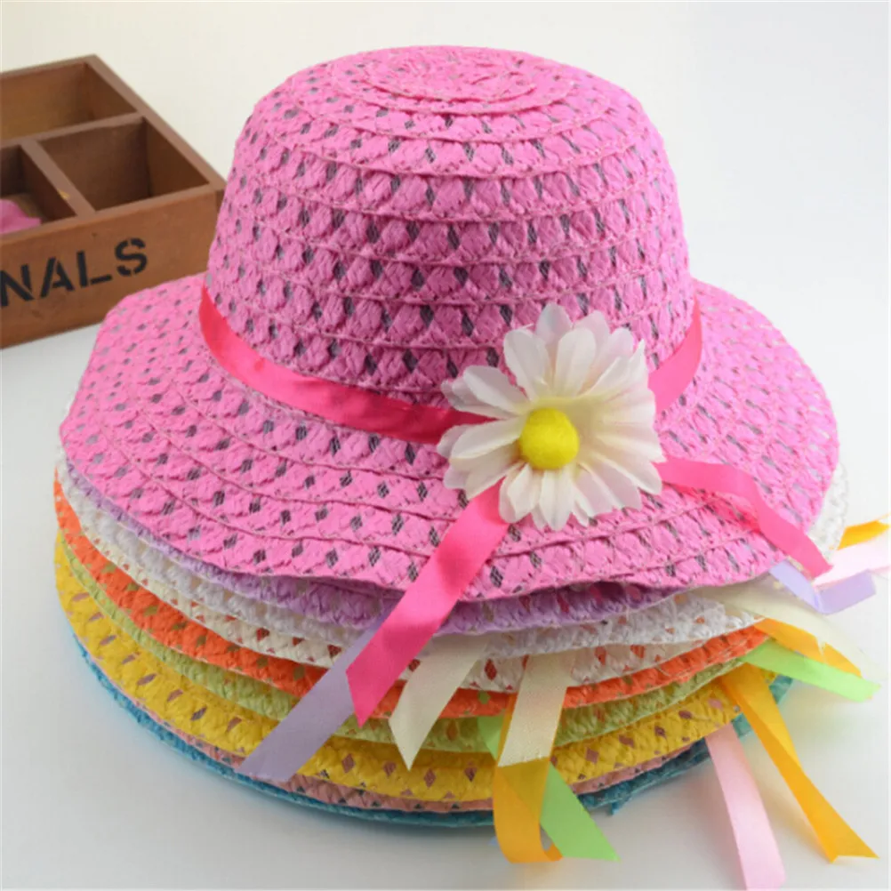 54 см для девочек 3-7 лет, детская пляжная шляпа и сумка, соломенная шляпа с цветком, сумка-тоут, сумка, костюм, детская летняя шляпа от солнца