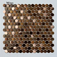 Красивая металлическая позолоченная цепь плитка Пенни круглый медный щиток A6YG89