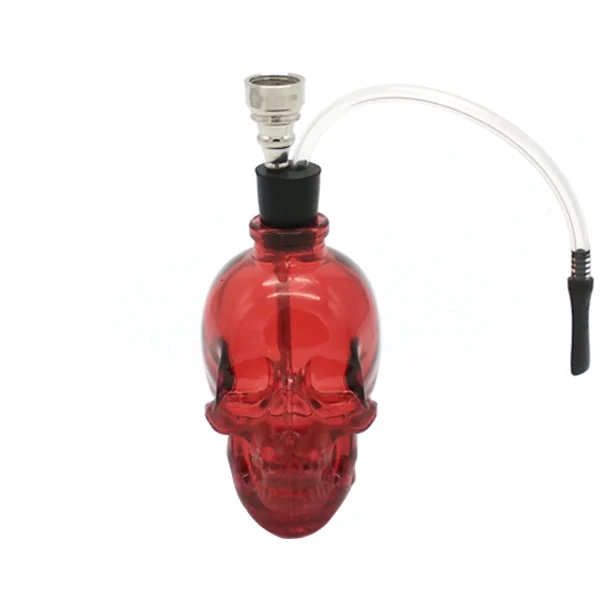 Маленький стеклянный кальян с черепом, табачная водопровод, кальян/Шиша/Чича/наргиле MG-092 - Цвет: Красный