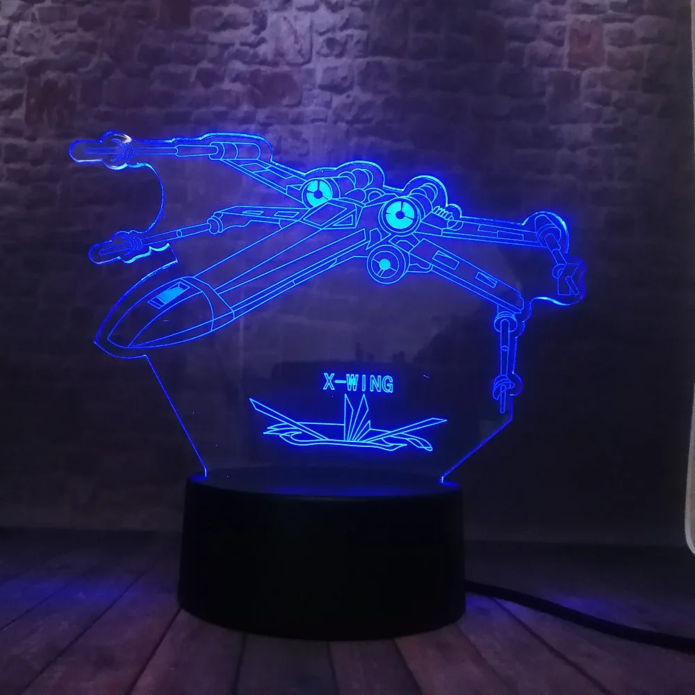 Звездные войны X Wing Alliance 3D лампа светодиодный рабочий стол Декор боец ночник