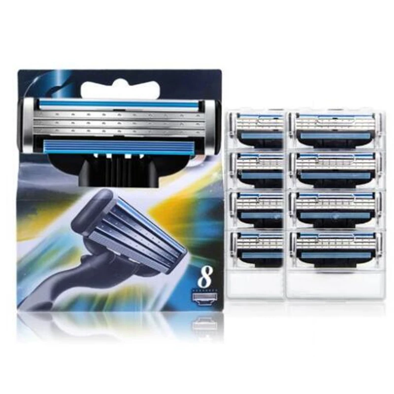 

Turbo! 8pcs/12pcs High quality Razor Blades,Compatible for Gillettee Mache 3 Machine Shaving Razor Blade for Men Face Care