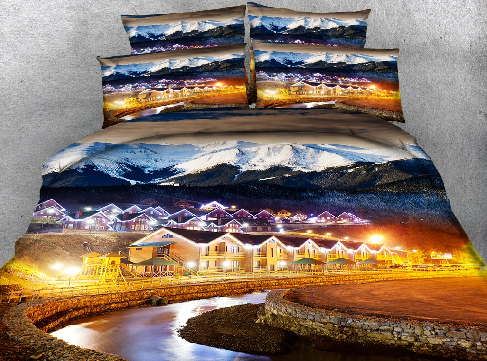 

Digital 3D effect sheets quilt custom specifications multi-level Swan Buddha football