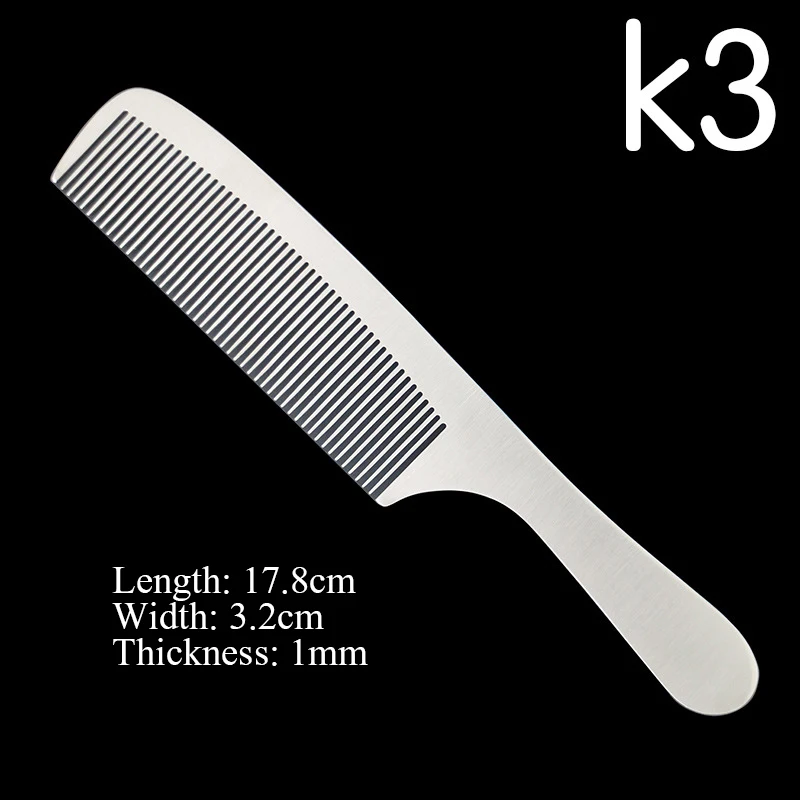 Нержавеющая сталь Серебристый Металл парикмахерская расческа Профессиональные парикмахерские расчески для салона Detangling волос режущие инструменты для мужчин и женщин - Цвет: K3