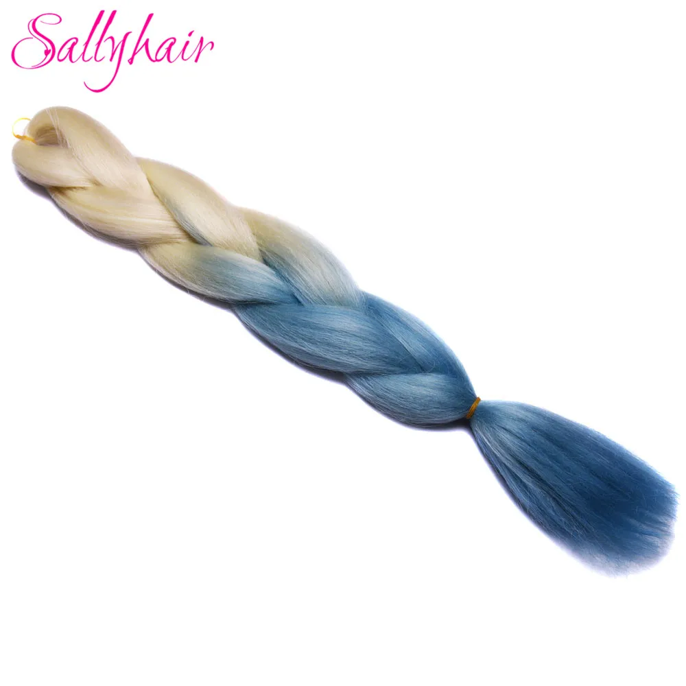 Jumbo косы ombre плетение волос 2 3 тон чёрный; коричневый розовый цвет sallyhair 24 дюйма высокой Температура Волокно Синтетические волосы расширение - Цвет: T1B/27