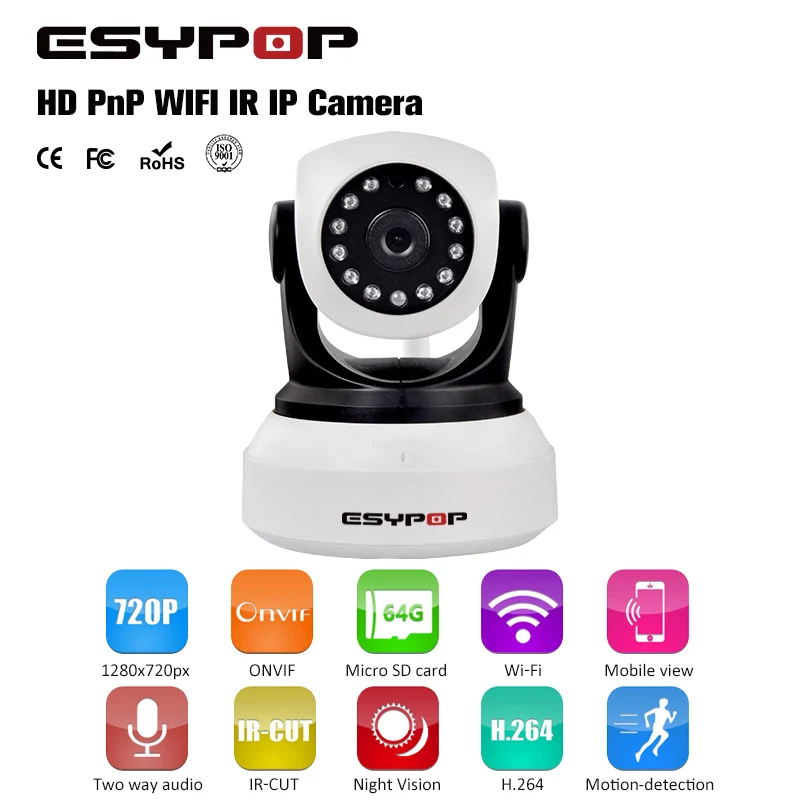  ESYPOP C7824wip HD Wireless Hidden IP Camera WiFi Night Vision Onvif WIFI Mini Ip Camera P2P CCTV security Camerasystem 