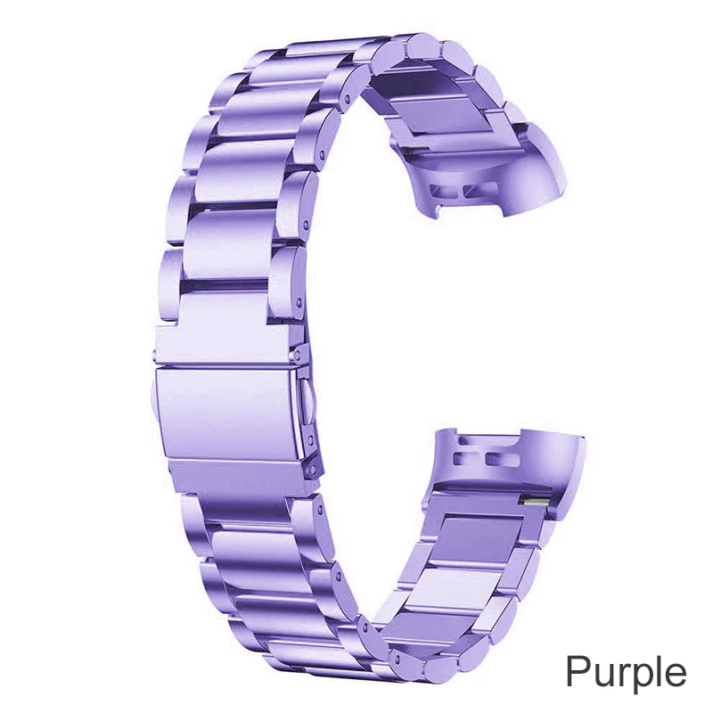 Essidi браслет из нержавеющей стали ремешок для Fitbit Charge 3 умный Браслет Петля Замена для зарядки 3 фитнес-браслет металлический ремешок - Цвет: Фиолетовый