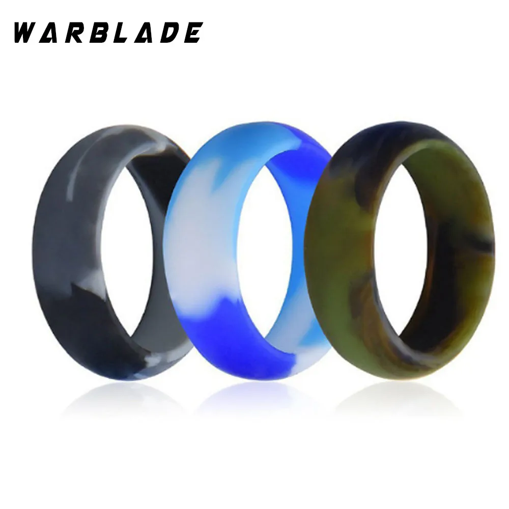 Ring Set 3pc/set 6-12 Size Food Grade FDA Silicone Ring Hypoallergenic Crossfit Flexible Finger Rings For Men Women 8mm